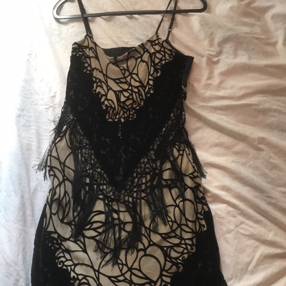 AUTHENTIC VINTAGE 90S VELVET BURNOUT DRESS SHEER LACE FRINGE GRUNGE GOTH S - Picture 3 of 9